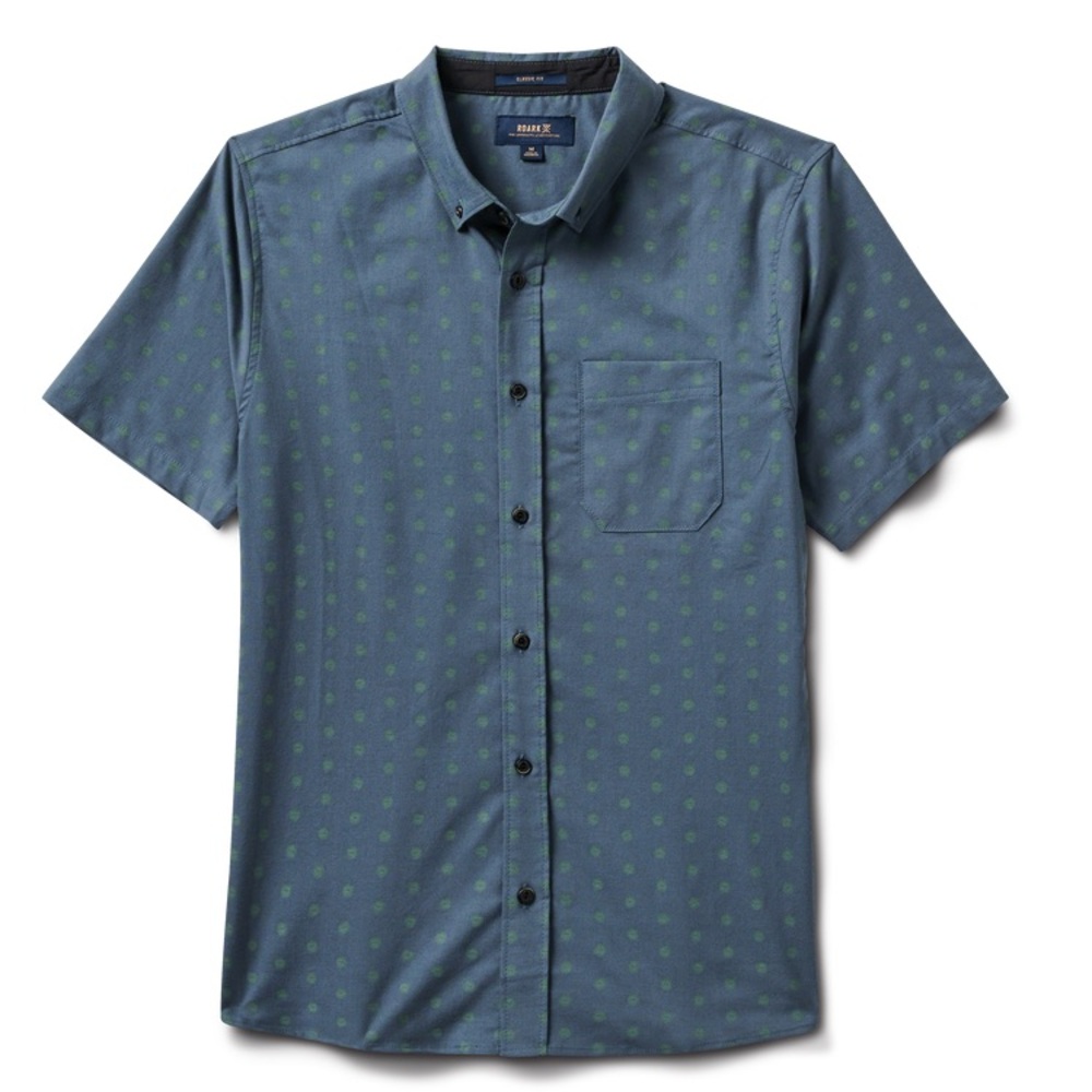 Roark Scholar Stretch Organic Short Sleeve Button-Up Shirt Men’s Size M